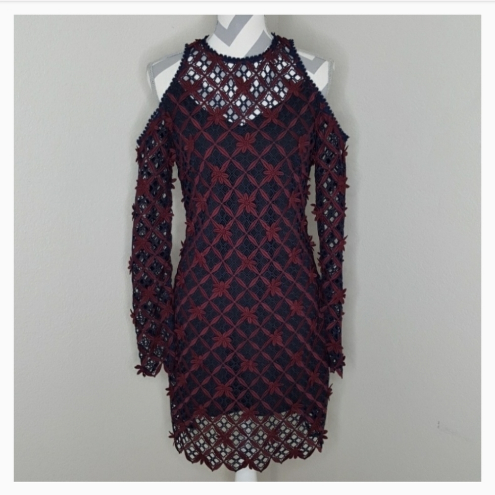 Self-Portrait Floral Cold Shoulder Dress